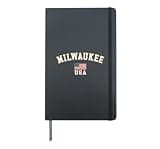 Vintage Milwaukee USA American Flag Wisconsin Souvenir Retro Hardcover Journal, Black