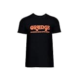 Orange Retro T Shirt, Black Logo Large