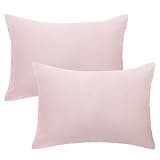 Sliner 2 Pcs Small Pillows Down Alternative Memory Foam Mini Pillows Soft Machine Washable Breathable Tiny Cushion for Travel Sofa Chair Sleeping Neck Wrist Lumbar Knee Support (Pink,11"x7")