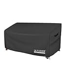 ULTCOVER Patio Furniture Sofa Cover 60W x 35D x 35H inch Waterproof Outdoor 2-Seater Loveseat Cover, Black