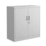 ntumLeap White Metal Lateral File Cabinet with Lockable Double Doors for Home Office Storage-33.4" L X 35.4" H X 15.3" D-Filing Solution for Nizing Documents,