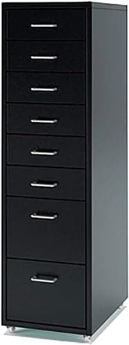 WCH Staples Vertical Legal File Cabinet 3/5/6/8 Drawer, File Drawer with Wheels, Filing Drawers Metal for Office Furniture (Size:8,Color:Black)