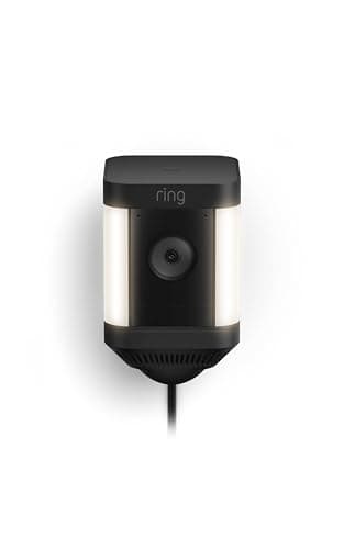 Ring Spotlight Cam Plus, Wired | Two-Way Talk, Color Night Vision, and Security Siren (newest model) - Black