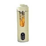 Portable Juicer USB Rechargeable, Functional Blender Smoothies and Shakes, Compact Personal Juice Extractor with Powerful Motor, to Travel Cup Home Office Gym White(Light green)