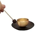 Mini Singing Bowl Set – Handcrafted Brass Meditation Sound Bowl with Striker & Wooden Base, Portable Tibetan Style Bowl for Yoga, Mindfulness, Chakra Healing & Stress Relief, Spiritual Gift