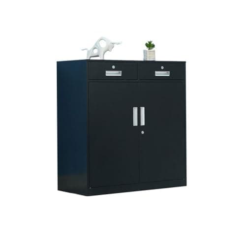 Yinj1835hh Vertical 1mm Thickness Iron Cabinet Home Balcony Tool Storage Cabinet Office File Cabinet with Lock File Data Storage Cabinet Organization(Black)
