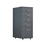 UYCVT File Cabinet 5 Layer Large-Capacity Office File Cabinet Multifunctional Data Organizing Cabinet Thickened Cold-Rolled Steel Chest of Drawers Storage Cabinet Filing Cabine-Gris