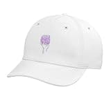 Mens Women Light Purple Spaghetti Fork Purple WHT Graphic Adjustable Printed Baseball Hat, White