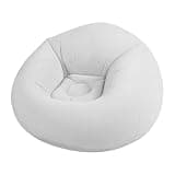 Drfeify Inflatable Chair PVC Flocking Blow Up Couch Comfortable Lounge Chair for Living Room Bedroom Outdoor Travel (Light Gray)