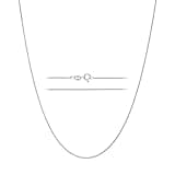 KISPER 925 Solid Sterling Silver 1mm Dainty Thin Box Chain Necklace for Women, Italian Made Tarnish Resistant Waterproof Hypoallergenic, 30 inches