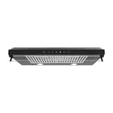 Under Cabinet Range Hood, 900 CFM Dual Motor Kitchen Range Hood, Gesture Sensor & Touch Control, 3 Speed Exhaust Fan, LED Light, Delay Shutoff, Stainless Steel, 29.5 Inch, Black