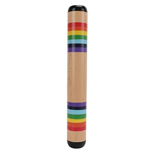 Wooden Rain Stick Maker, Wooden Rainmaker Toy, Soothing Rainfall Rattle Shaker with Colorful Design, Orff Percussion Musical Instrument for Kids Early Education and