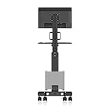 iumLeap Monitor Arms Single Monitor Mobile Cart 17"-32" Floor-Standing Monitor Stand LCD Tv Stand Height-Adjustable Monitor Mount Stand with Keyboard and Host Bracket Monitor Sta