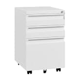 Tivostaral Fully Assembled 3 Drawer Mobile File Cabinet with Lock, Under Desk Metal Filing Cabinet for Home Office, Rolling Storage for Letter/Legal/A4 Size