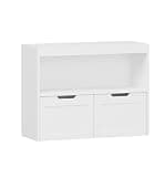 Book Organizer and Toy Storage Cabinet, White