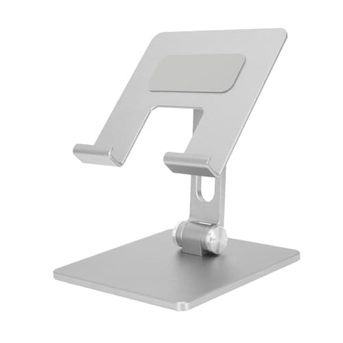 balacoo Adjustable Aluminum Alloy Tablet Holder Desktop Laptop Stand Notebook Holder with Non Slip Base Portable Ergonomic Riser for and Laptops Silver Gray