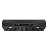 AROAN 36 inch Under Cabinet Range Hood with 900 CFM, Stainless Steel Vent Hood, Black for Kitchen with 4 Speed Soft Touch Control, Dishwasher-safe Baffle Filters, 3-Way Venting (C01-36)
