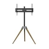 Height Adjustable Easel TV Stand TV Floor Stand with Wood Legs TV Stand with Tripod Base for 32-65 Inch Flat Screens Swivel