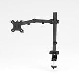 Ergonomic Single Monitor Arm Desk Mount, Height Adjustable Full Motion Monitor Stand with Clamp & Cable Management, Fits 13-32 Inch Monitors