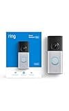 Ring Wired Doorbell Plus (newest model), Home or business security, Retinal 2K with wide-angle video, 4x Enhanced Zoom, and Low-Light Sight, Nickel Silver
