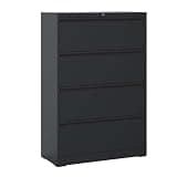 LANSEISTENJI Lockable Metal Lateral File Cabinet, Storage Cabinet Compatible with Letter, Legal, A4 & F4 Paper for Home & Office Use (Black, 3)