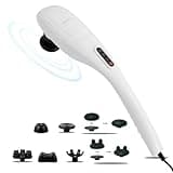 MEGAWISE Handheld Back Massager | Deep Tissue Percussion Relief for Back, Neck, Shoulders, Waist Legs, Full Body for Improved Blood Circulation and Fatigue Relief (Pearl White 6Ft Corded)