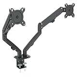 Listed TV Mount Dual Monitor Stand - Height Adjustable Gas Spring Double Arm Monitor Mount Desk Stand Fits Two 13~27" Screens