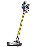 HFFLH Cordless Vacuum Cleaner, 550W 45Kpa Suction, 65-Min Runtime, Self-Standing, Touch Screen, Anti-Tangle, Rechargeable Stick Vacuum, Yellow