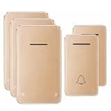 ONMYJFD Cordless Waterproof DoorBell Chime Self-Powered Doorbell No Battery Led Light US EU Plug