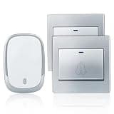 ONMYJFD Home Doorbell Waterproof Battery Button Remote LED Light Receiver Cordless Bell 36 Chimes 4 Volume