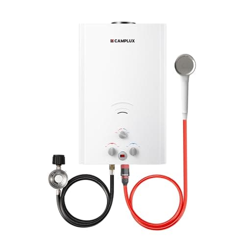 CAMPLUX Tankless Water Heater, 5.28 GPM OutdoorPropane Camping Gas Water Heater, 20L, BW528,White