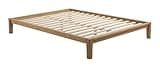 Zuo Luum Queen Platform Bed Frame Natural, Natural Bedroom Furniture, Modern Style, No Box Spring Needed, Rubberwood, Indoor Bedroom, 65.2" W x 85.2" D x 11.6" H