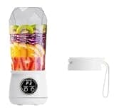 Portable Mini Blender with Ice-Crushing, Rechargeable USB Juicer for Smoothies and Juice, White