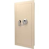 Biometric Wall Safe with Key for Home, Money Safes with Code Lockbox, Fingerprint Lock Box for Handgun, Cash Box, Small Safe Box for Documents,A-1