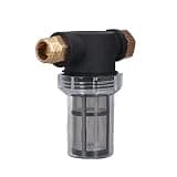 Glaeptio Garden Hose Filter for Pressure Washer Inlet, Whole House Sediment Prefilter with Pump Protection, 3/4 Inch Thread Inline Filter for Outdoor Faucet, Heavy Duty Debris Trap