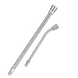 ZGUZMCMK 2X High Pressure Washer Extension Wands Power Washer Lance Spare Parts Attachments Stainless Steel Straight Rod Curved Rod for Cleaning Patio