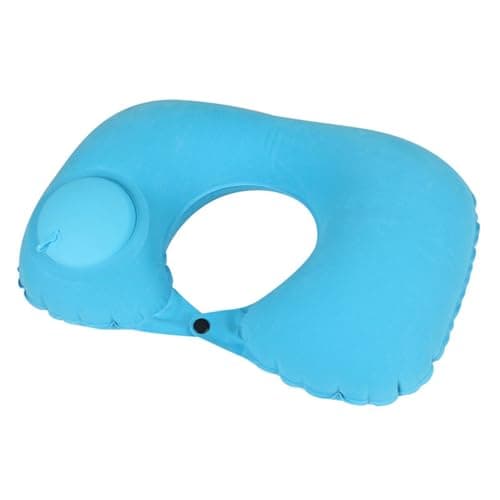 Travel Pillows Airplanes Inflatable Super Light Portable Neck Pillow U-Shape Automatic Inflatable Cervical Vertebr Pillow(Blue)