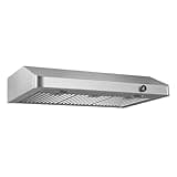 JOCO 36 Inch Under Cabinet Range Hood, 900 CFM Stainless Steel Kitchen Vent Hood, 4-Speed Knob Control C01-36K