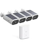 aosu Solar Security Cameras Wireless Outdoor, 2Mins DIY Installation, No Subscription Required Cameras for Home Security System, Local Storage, 2K Color Night Vision, 2.4&5GHz WiFi, 4 Cam-kit