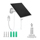 Goffbek 3W Solar Panel for Ring Camera,Built-in 4000mAh Battery,13.12ft Type-C Cable with Barrel Plug Adapter,Solar Charger Compatible with Rings Spotlight &Stick Up Outdoor Cam Battery