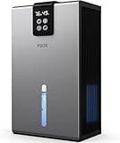 PSOS Dehumidifier, Dehumidifiers for Home, 98 OZ Water Tank, (1000 sq.ft) Quiet Dehumidifier for Basement Bathroom Bedroom with Humidity Display, Auto Shut Off, Relaxing 7 Color Ambient Light(Gray)