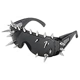 JOLYEAK Punk Spike Sunglasses Goth Punk Rock Sunglasses with Unique Long Rivets Halloween Rock Accessory for Y2k Costume Cosplay