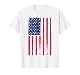 Patriotic Drummer Drumming Drums Percussion I American Flag T-Shirt