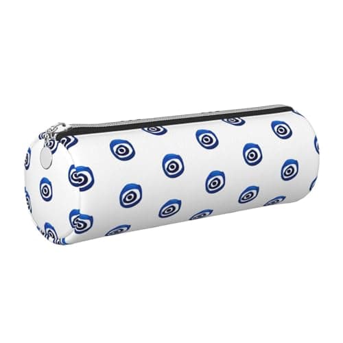GaxfjRu Evil eyes Leather Zippered Fountain Ballpoint Rollerball Pens and Pencils Case Holder Pouch Grain Soft