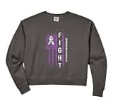 Womens US Flag Testicular Cancer Awareness Design For Men Women Comfort Colors Crop Sweatshirt