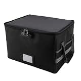 ZAICOLER Fireproof Document Box, Portable Fire Proof Document Organizer with Lock & Labels, File Organizer Bag File Boxes for Important Paperwork, 15.8x12.4x10.6inch