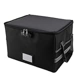 ZAICOLER Fireproof Document Box, Portable Fire Proof Document Organizer with Lock & Labels, File Organizer Bag File Boxes for Important Paperwork, 15.8x12.4x10.6inch