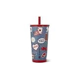 HydroJug Everyday Tumbler 20 oz – Ceramic-Lined Insulated Tumbler with Straw and Soft-Touch Lid, Cup Holder Friendly, Double-Wall Vacuum Insulation, Reusable Travel Cup – American Honey