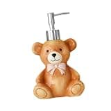 GiaoRosi Empty Refillable Ceramic Bottle with Dispenser, Featuring A Children's Cartoon Design. Ideal As A Birthday Gift for Children, Adults, and, Bear