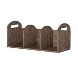 WANGHAI2024M Bookcases Wooden Three-Compartment Desktop Bookshelf, Home Office Storage Rack for CDs Magazine